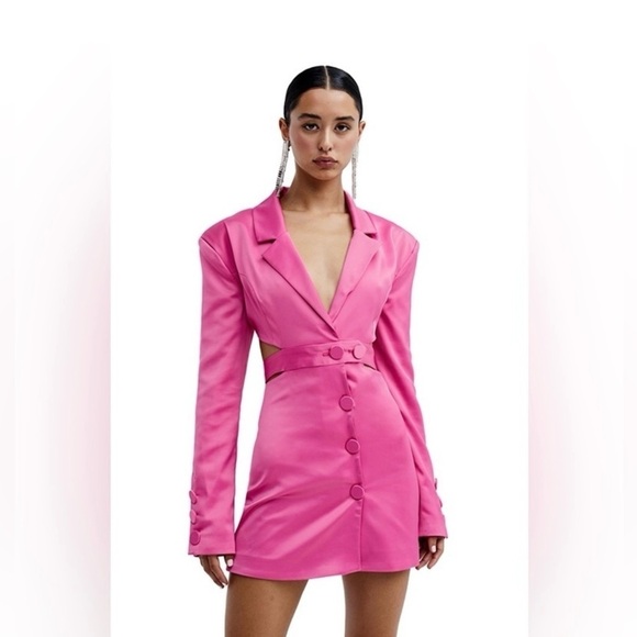 For Love And Lemons Fuchsia Satin Blazer Dress- XS- worn once! - Picture 3 of 16